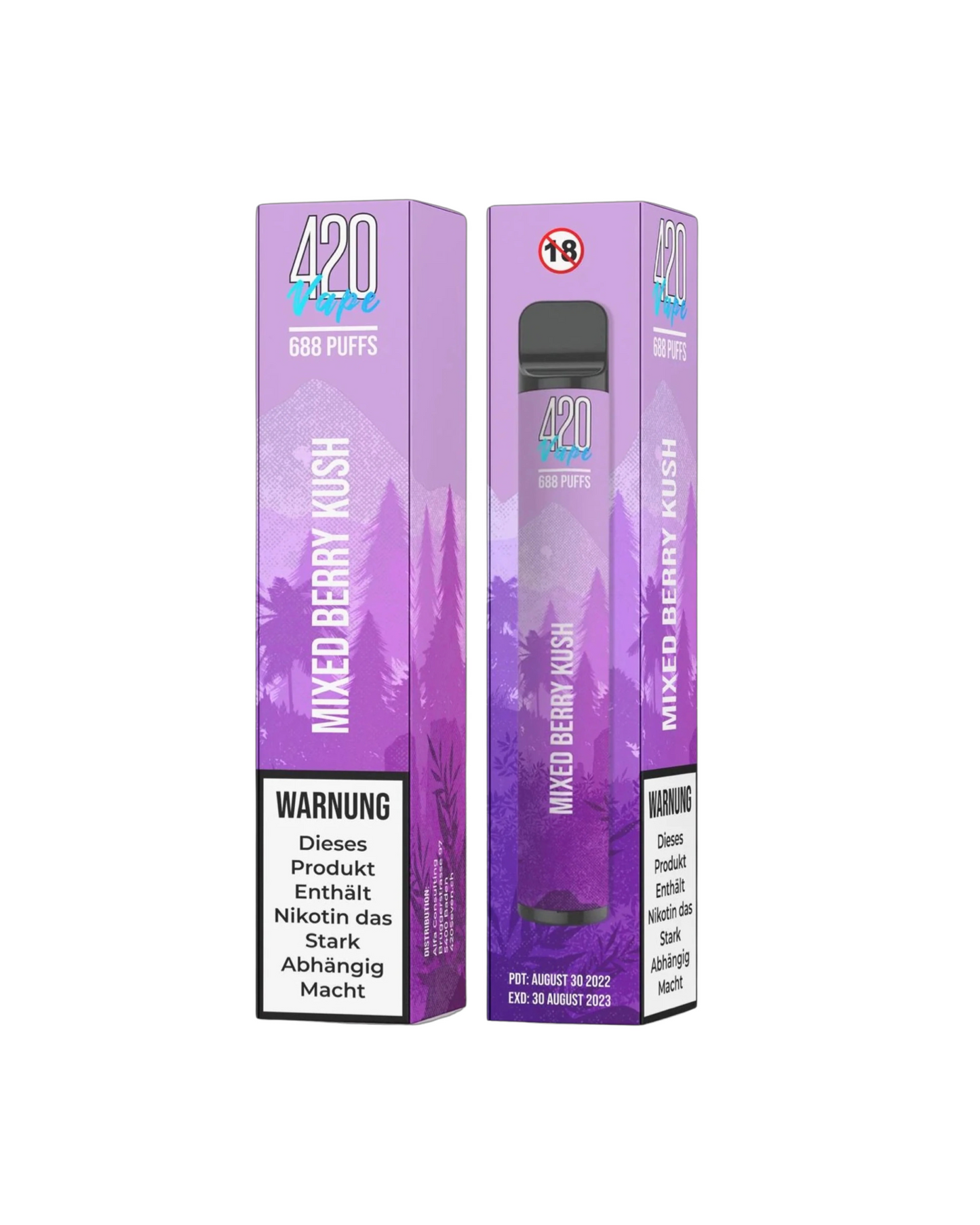 420VAPE Mixed Berry Kush - 688 Puffs - Mit CBD